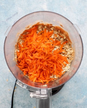 grated carrots and oats in a food processor. 