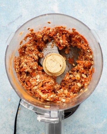 carrot cookie dough in a food processor.
