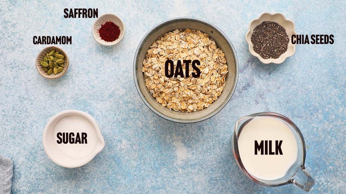 ingredients needed to make Indian oats.