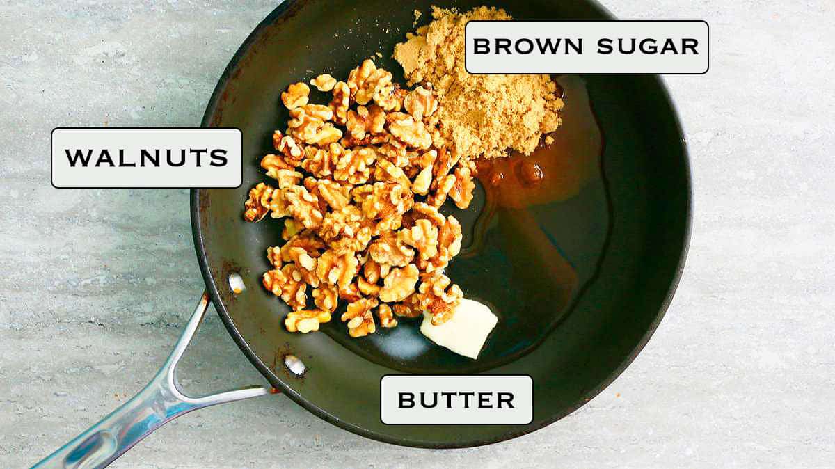 ingredients needed for the recipe placed in a black skillet.