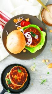 spicy garbanzo bean burger