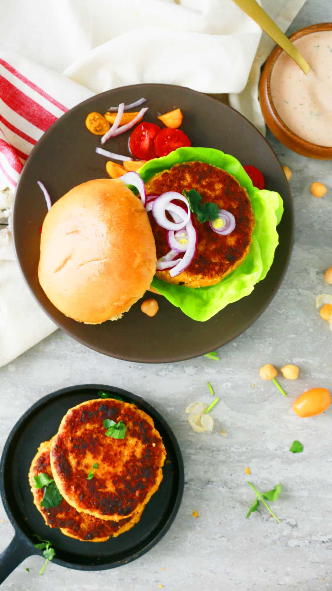 spicy garbanzo bean burger