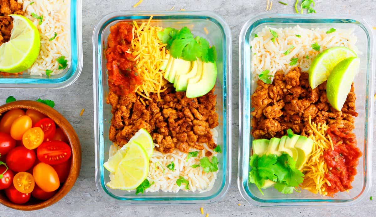 Weekday Meal-Prep Chicken Burrito Bowls Weekday Meal-Prep Chicken Burrito Bowls