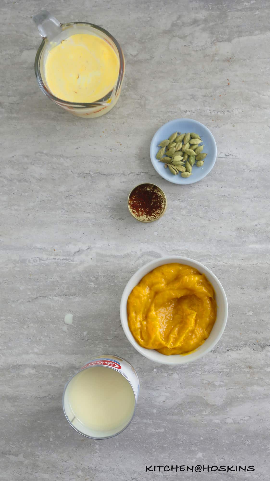 ingredients to make mango kulfi ice cream