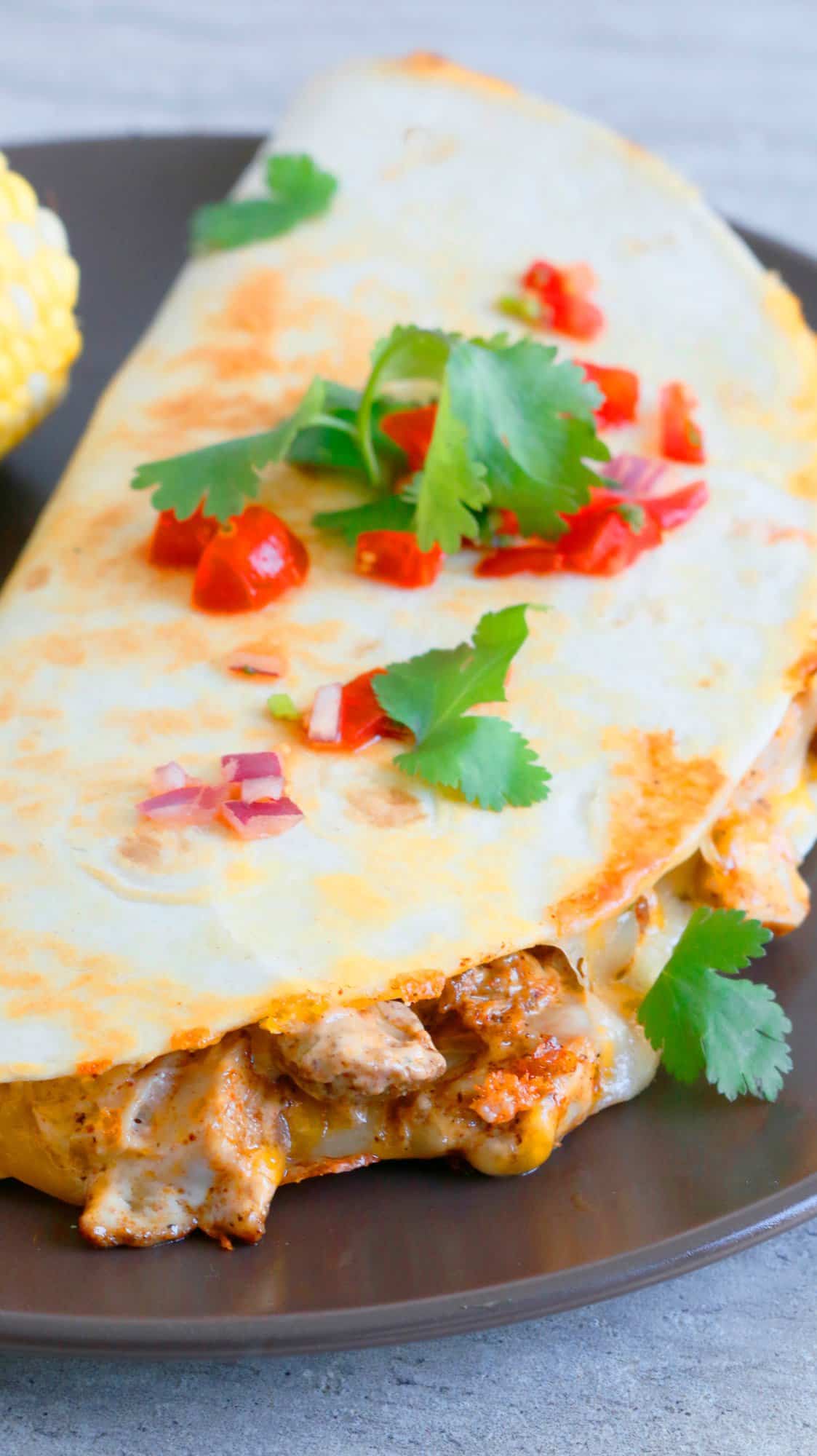 spicy chicken ranch quesadilla