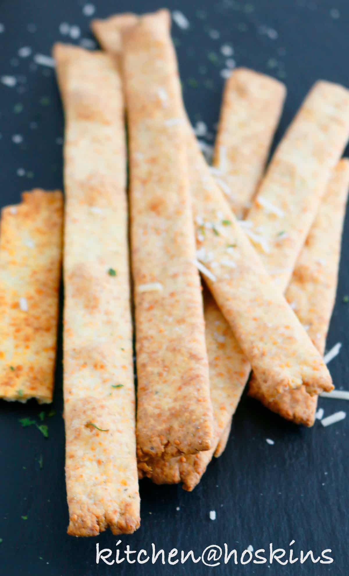 homemade cheese crackers sticks. 