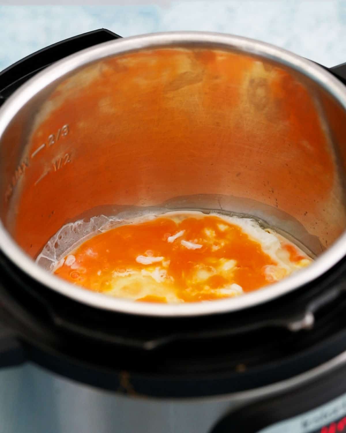 eggs cooking in an instant pot.