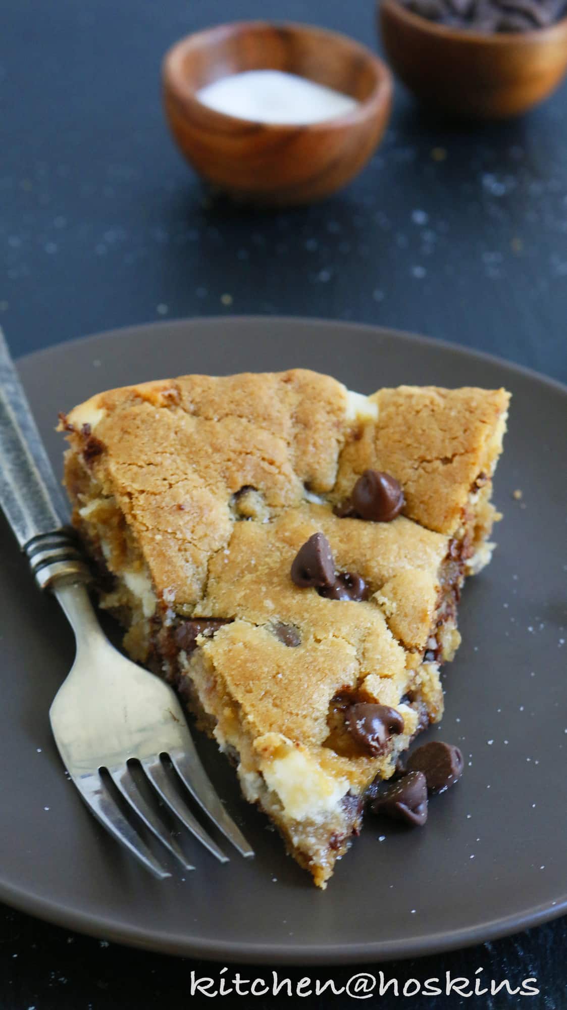 cheesecake stuffed chocolate chip skillet cookie