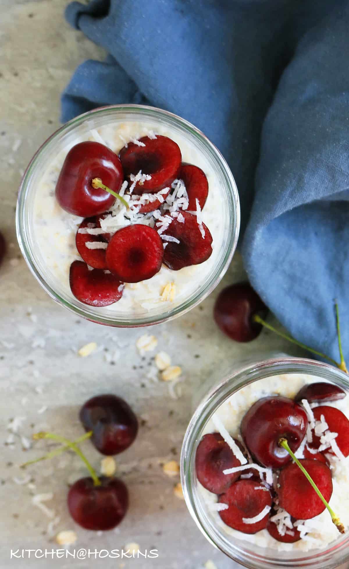 coconut cherry chia overnight oats