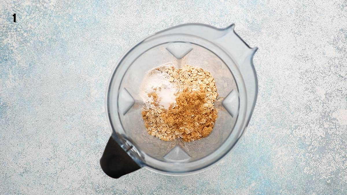 oats, brown sugar and baking powder in a blender.