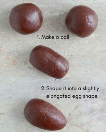 brown dough to make chocolate mice.