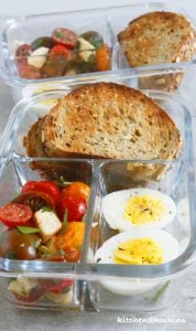 caprese with garlic toast lunch box