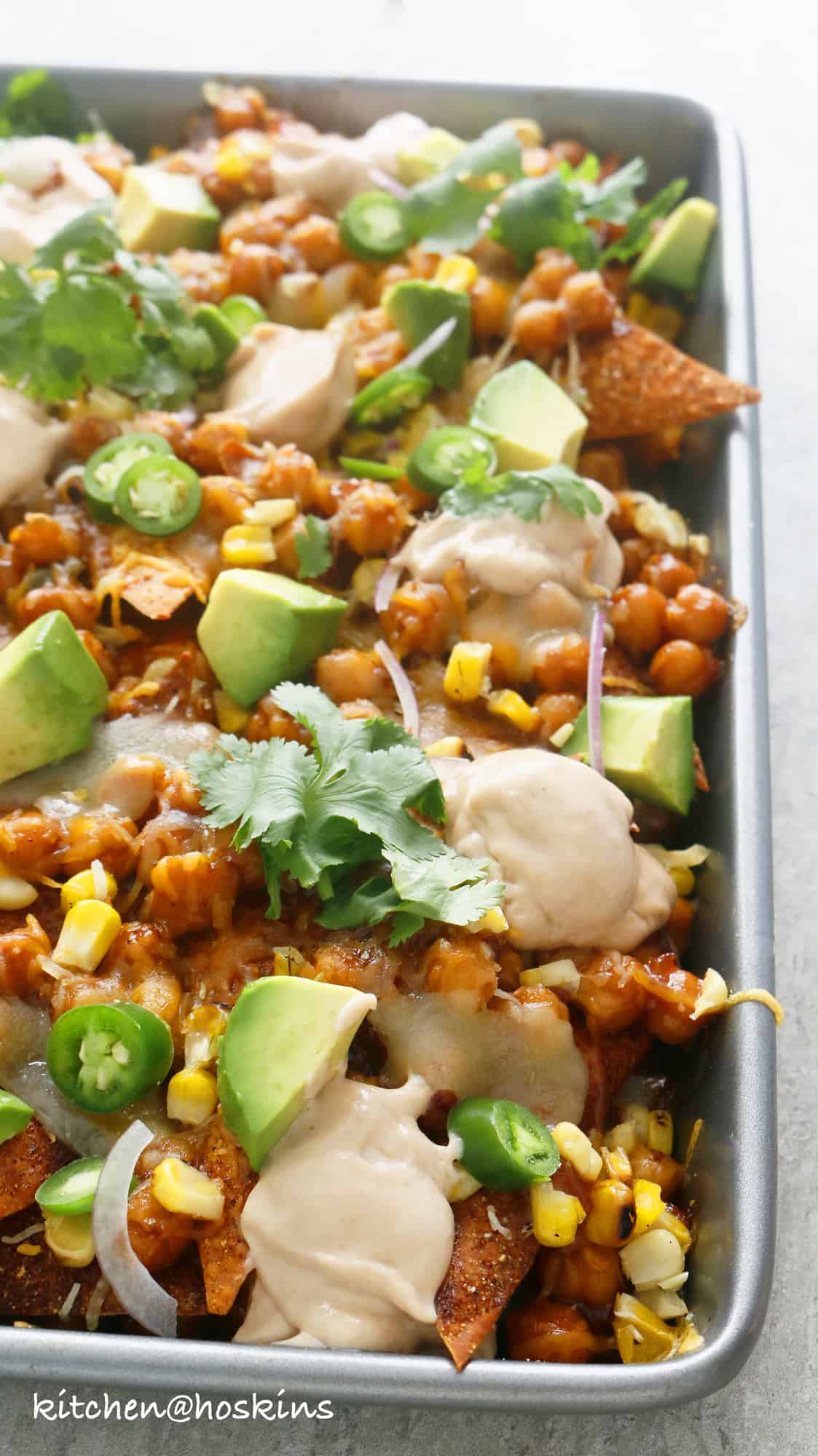 loaded bbq chickpea wonton nachos