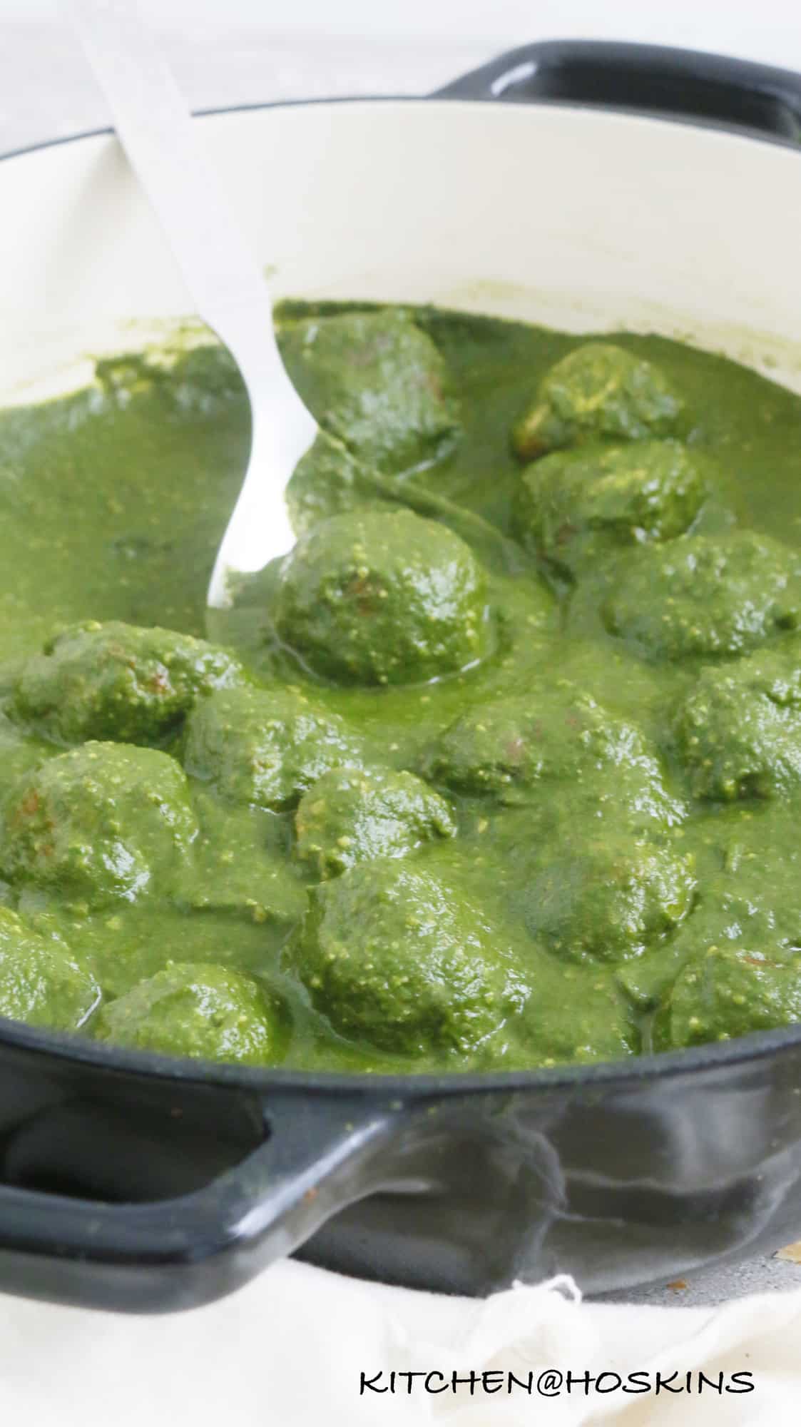 chicken koftas in palak gravy