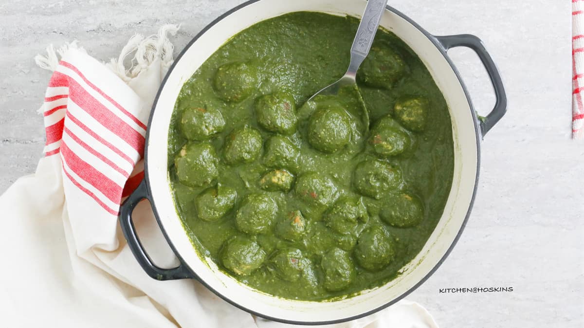 Chicken Koftas in Palak Gravy