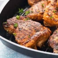 grilled chicken on a grill pan.