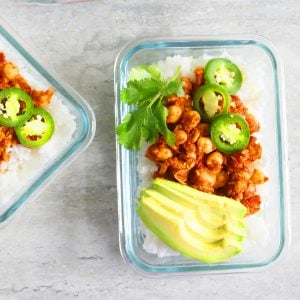 4 ingredient salsa chickpeas meal prep