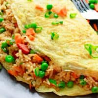 hot dog fried rice wrapped in a omelette.