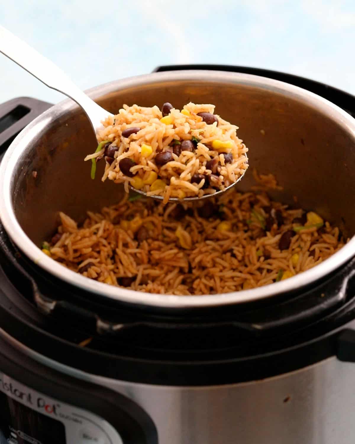 black beans and rice in an instant pot.