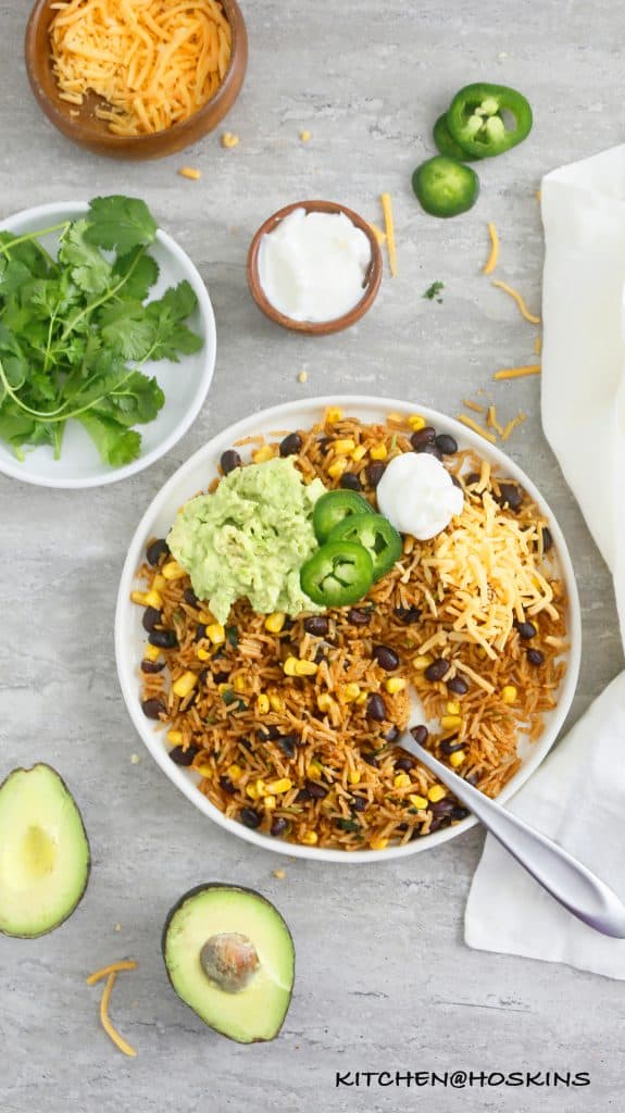 spicy instant pot cilantro lime rice with black beans and corn