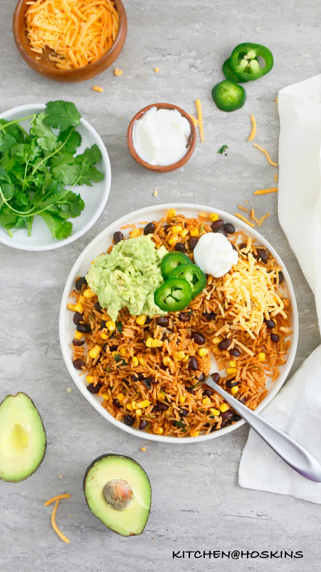 spicy instant pot cilantro lime rice with black beans and corn