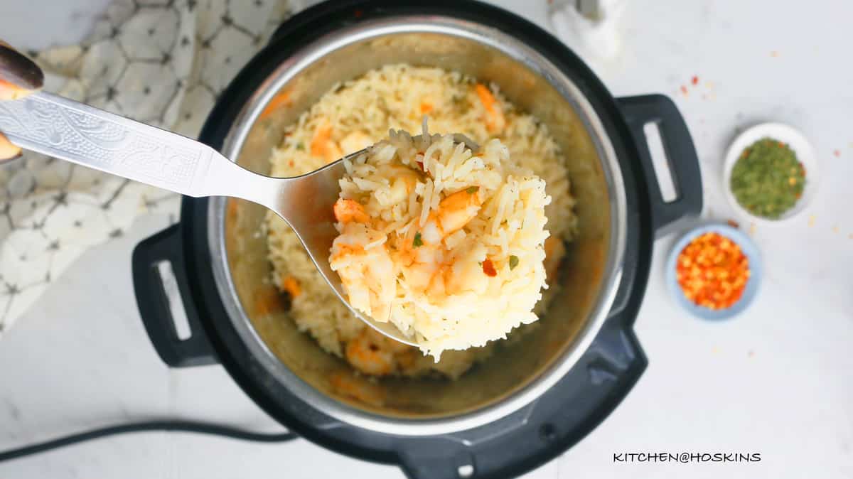 garlic butter shrimp rice in instant pot