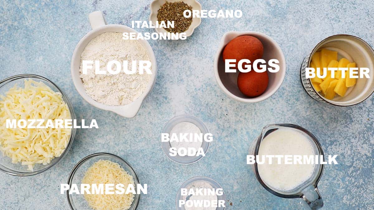 ingredients needed to make pizza pancakes.