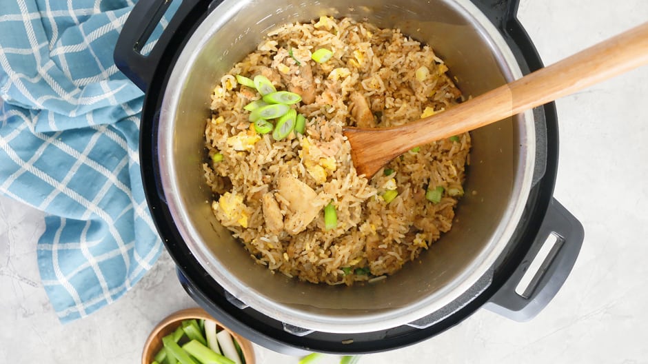 cooked instant pot thai fried rice