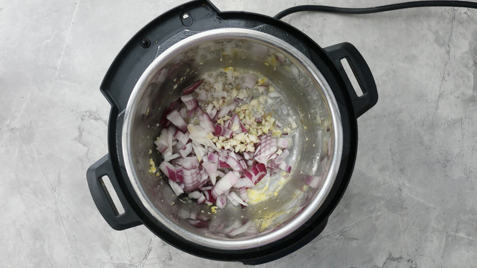 sauteing chopped onion in some vegetable oil