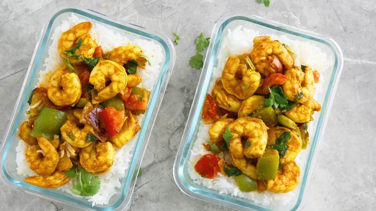 Curried Sheet Pan Shrimp Dinner
