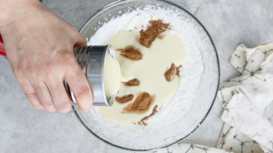 pour sweetened condensed milk 