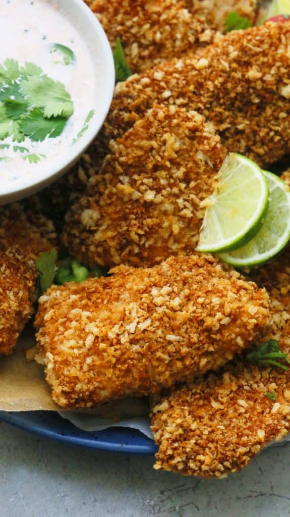 baked Mexican fish with panko breadcrumbs