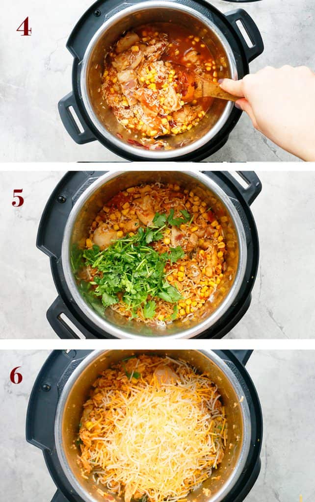 step by step photos on making instant pot Mexican casserole