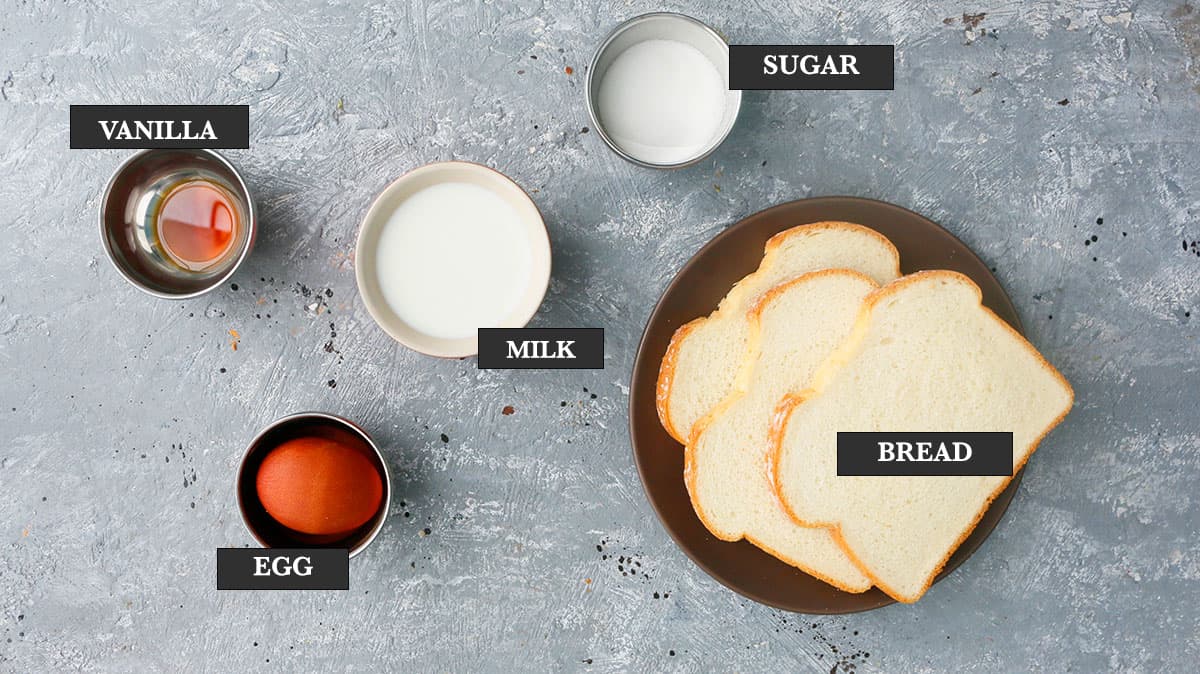 ingredients needed to make airfryer french toast