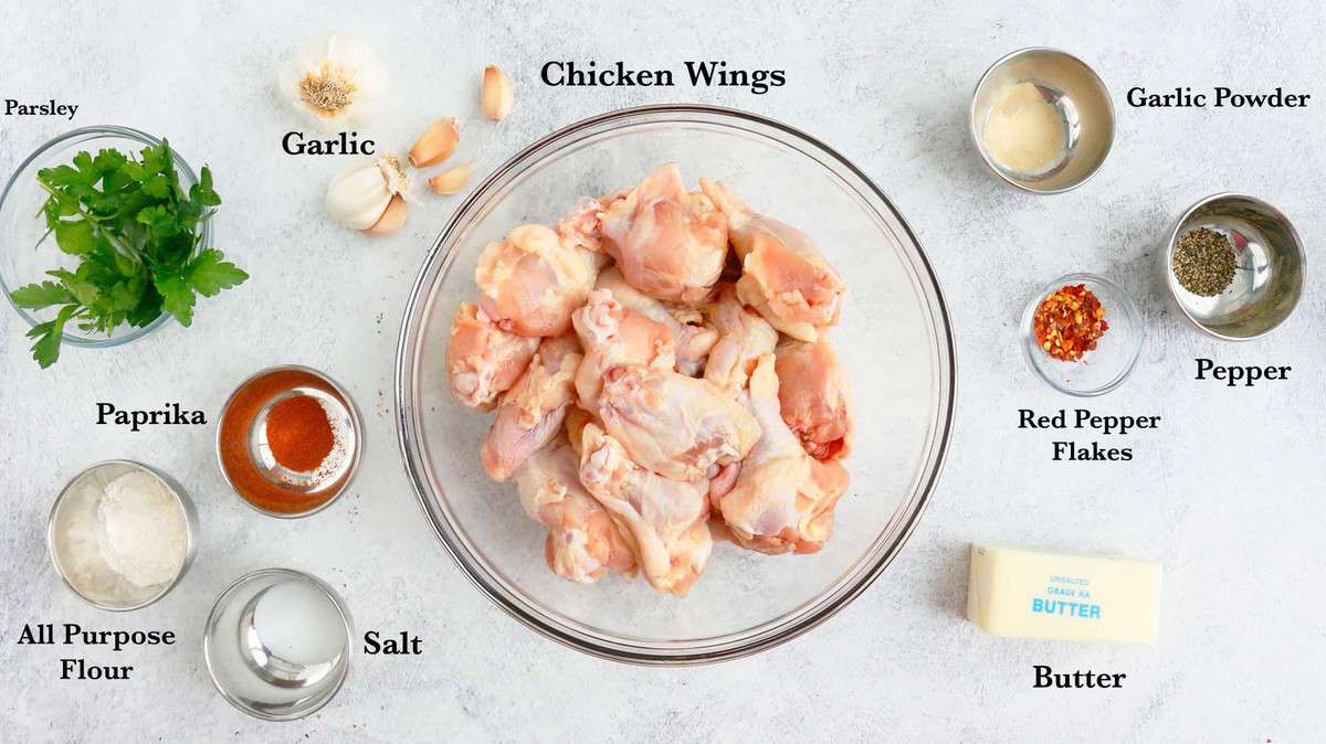ingredients needed to make garlic parmesan wings