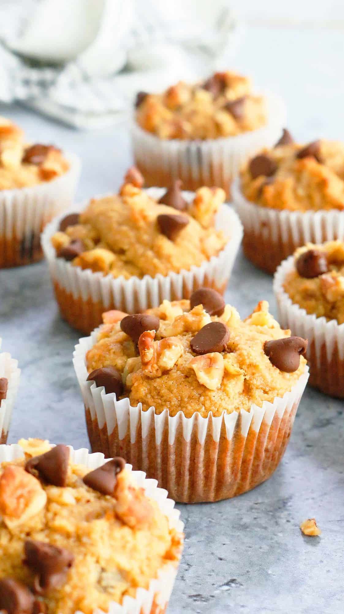 almond flour banana chocolate chip muffins.