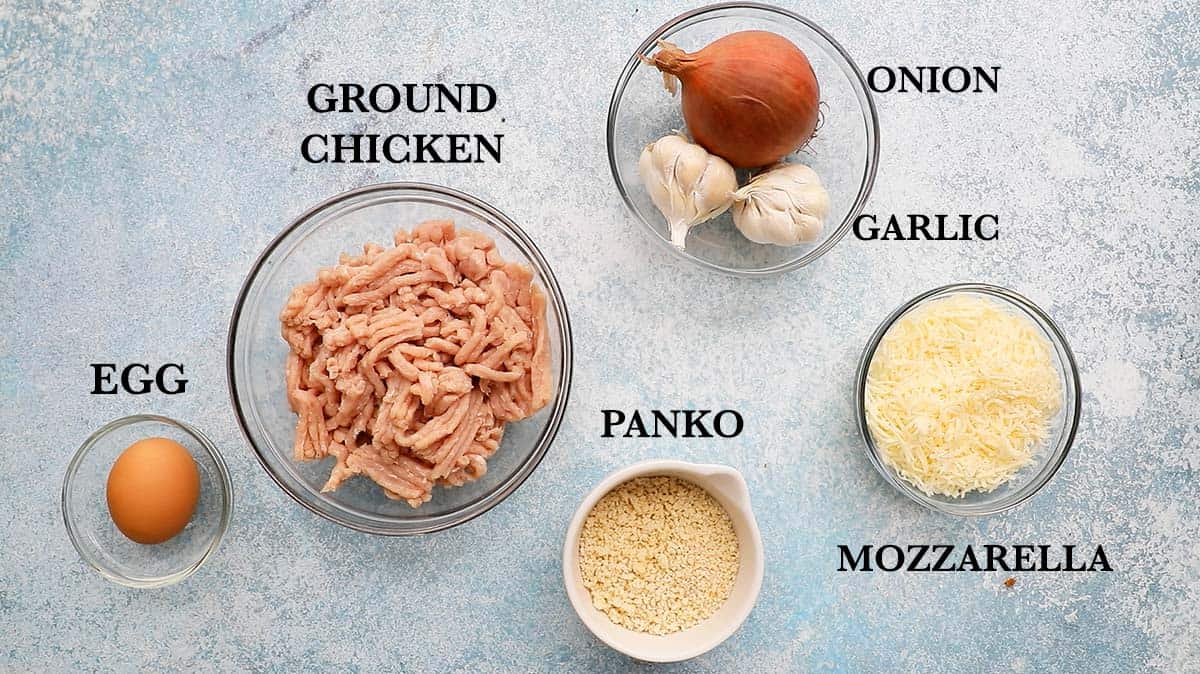 ingredients needed to make chicken burger patties.