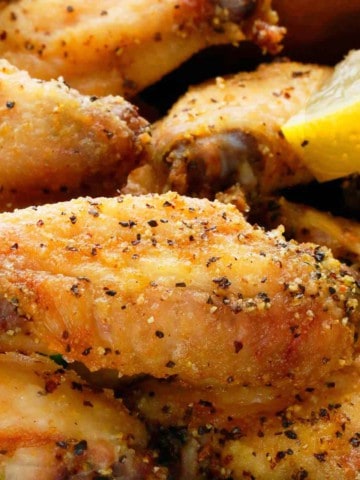 air fryer chicken wing with lemon pepper