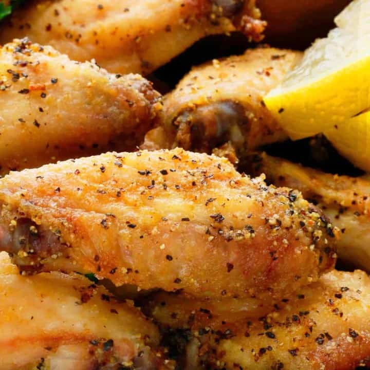 air fryer chicken wing with lemon pepper