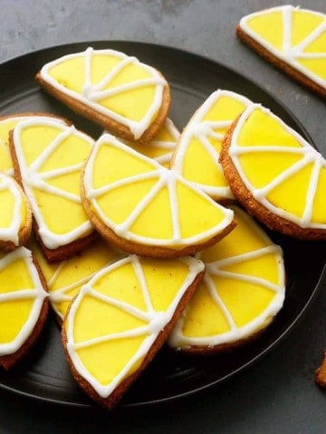gluten free lemon cookies with almond flour on a plate