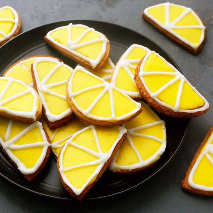 gluten free lemon cookies with almond flour on a plate
