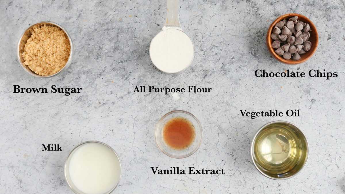 Ingredients needed for mug cake