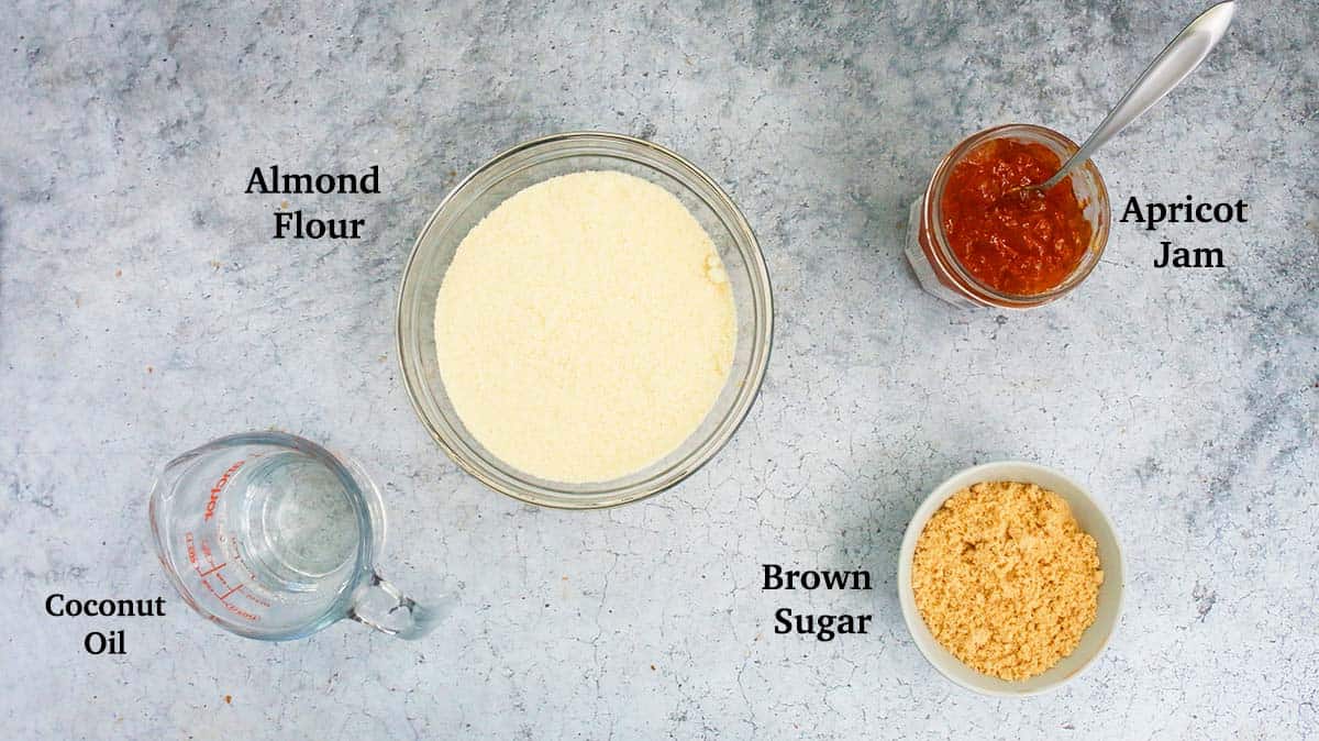 ingredients needed to make apricot almond cookies.