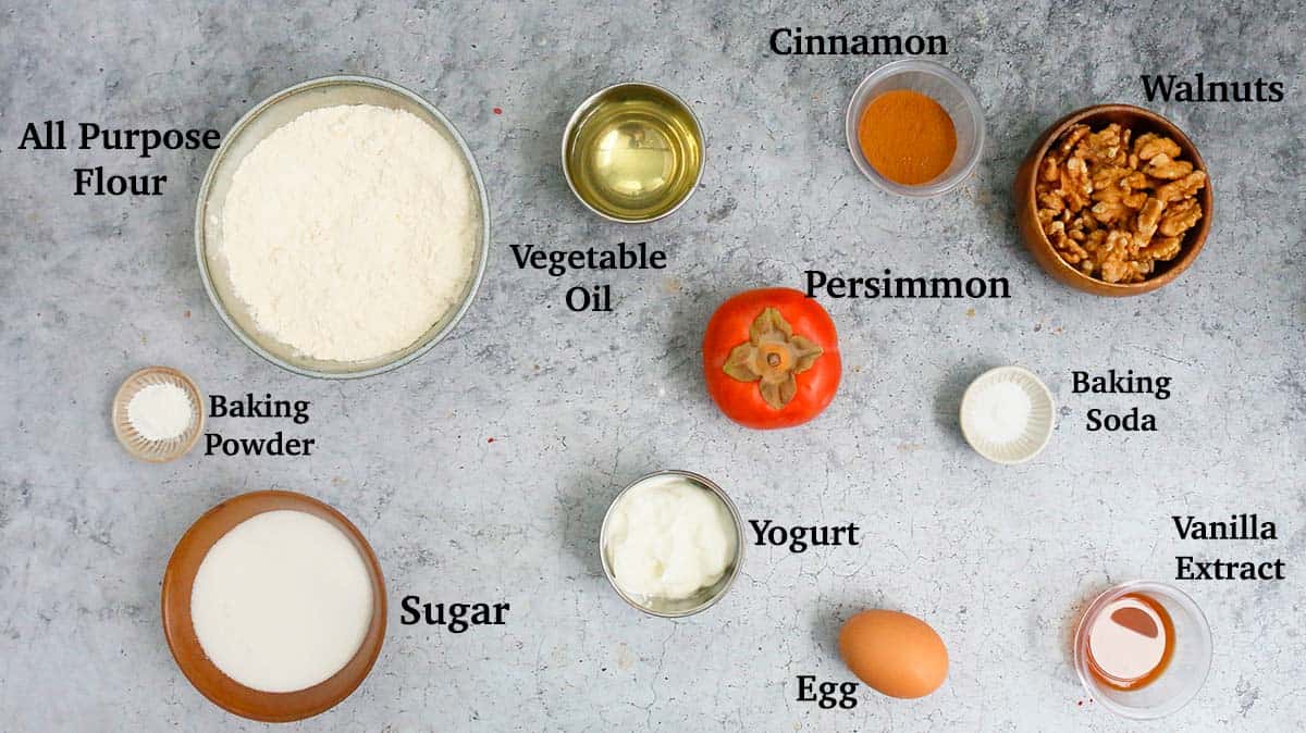 ingredients needed to make muffins. 