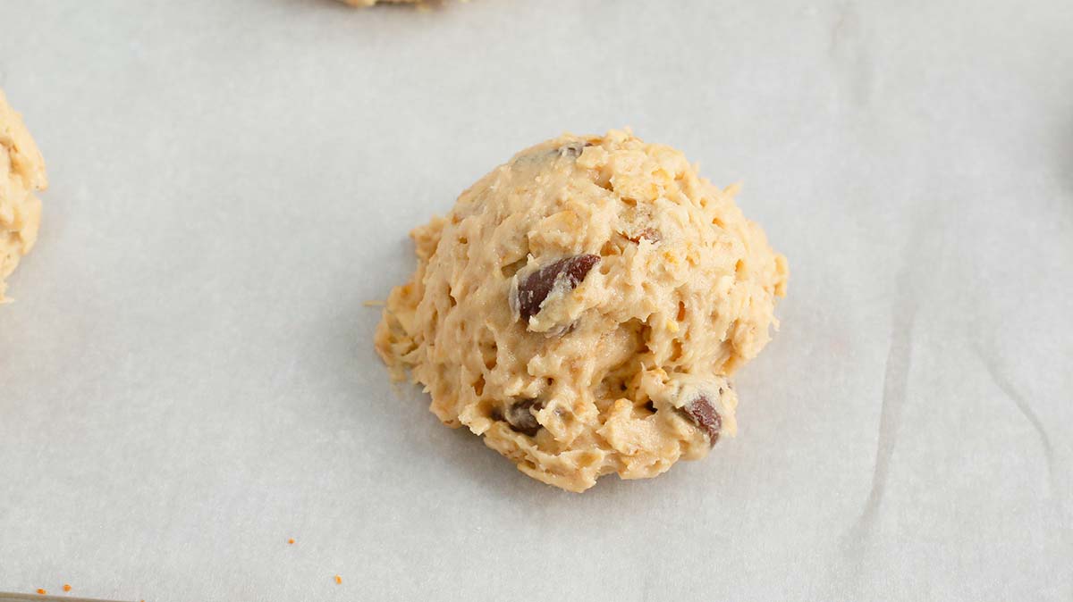 scoop of oatmeal chocolate chip cookie dough.