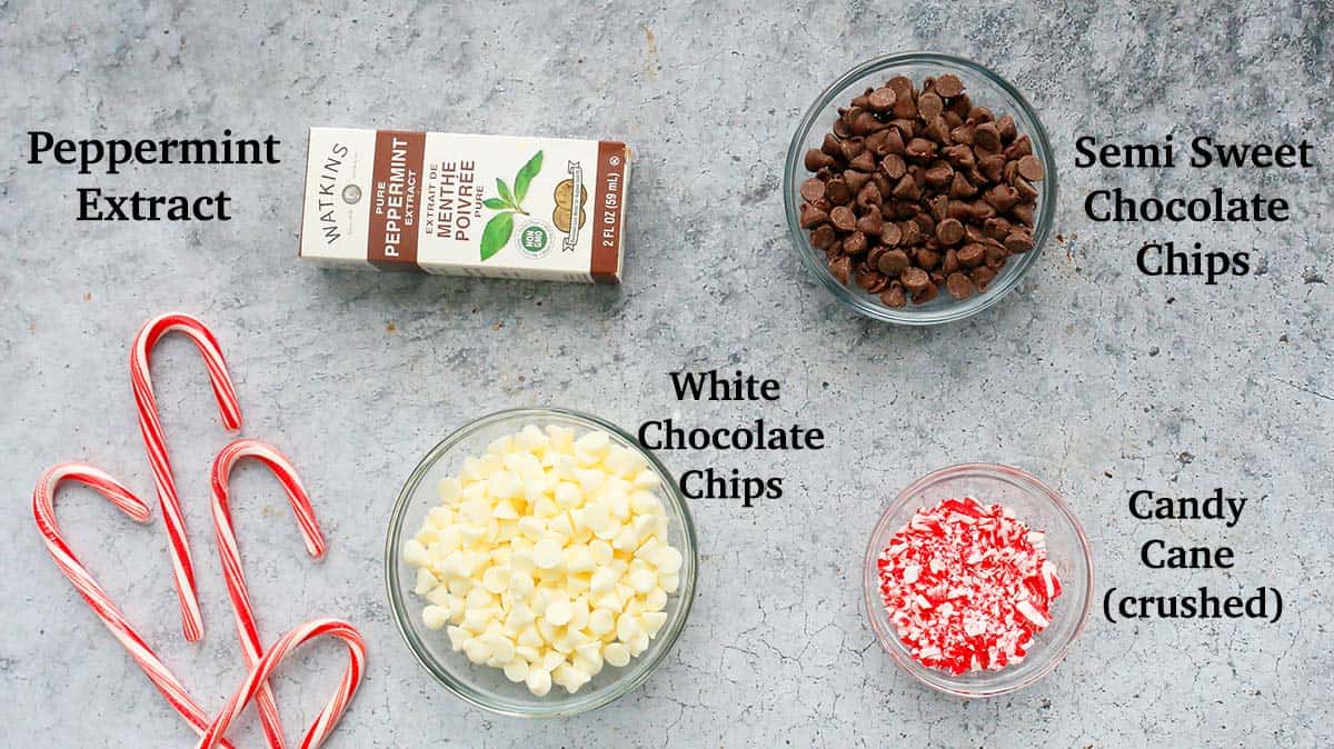 ingredients needed to make peppermint bark.
