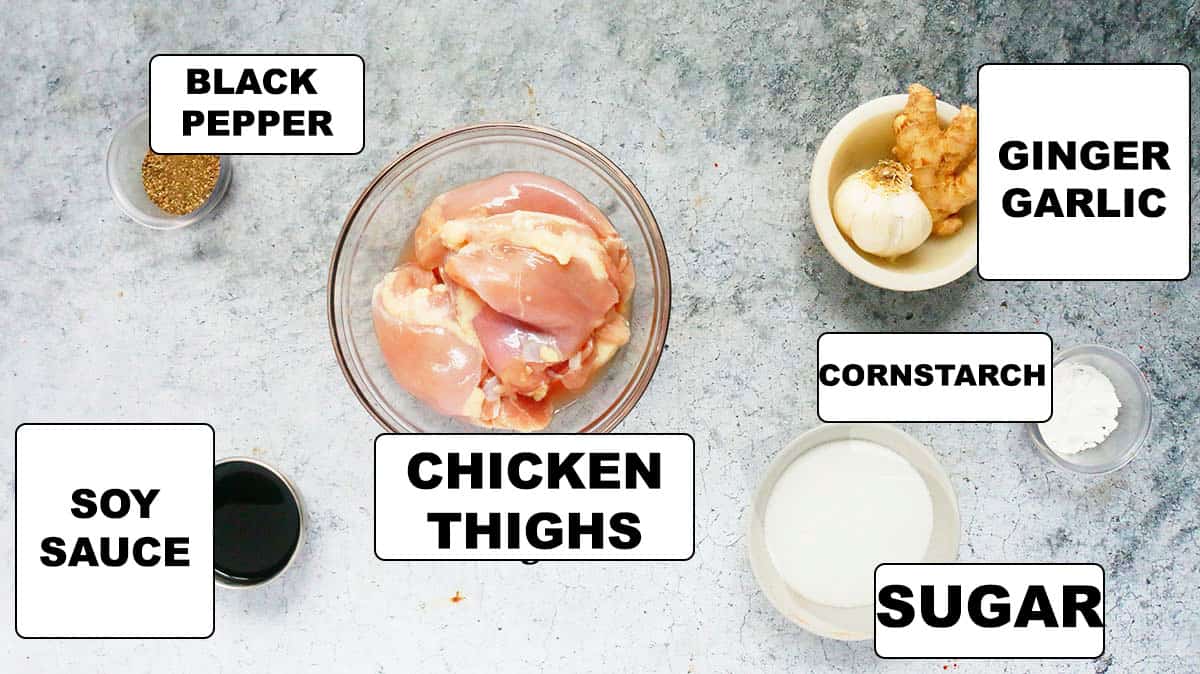 ingredients needed to make air fryer teriyaki chicken.