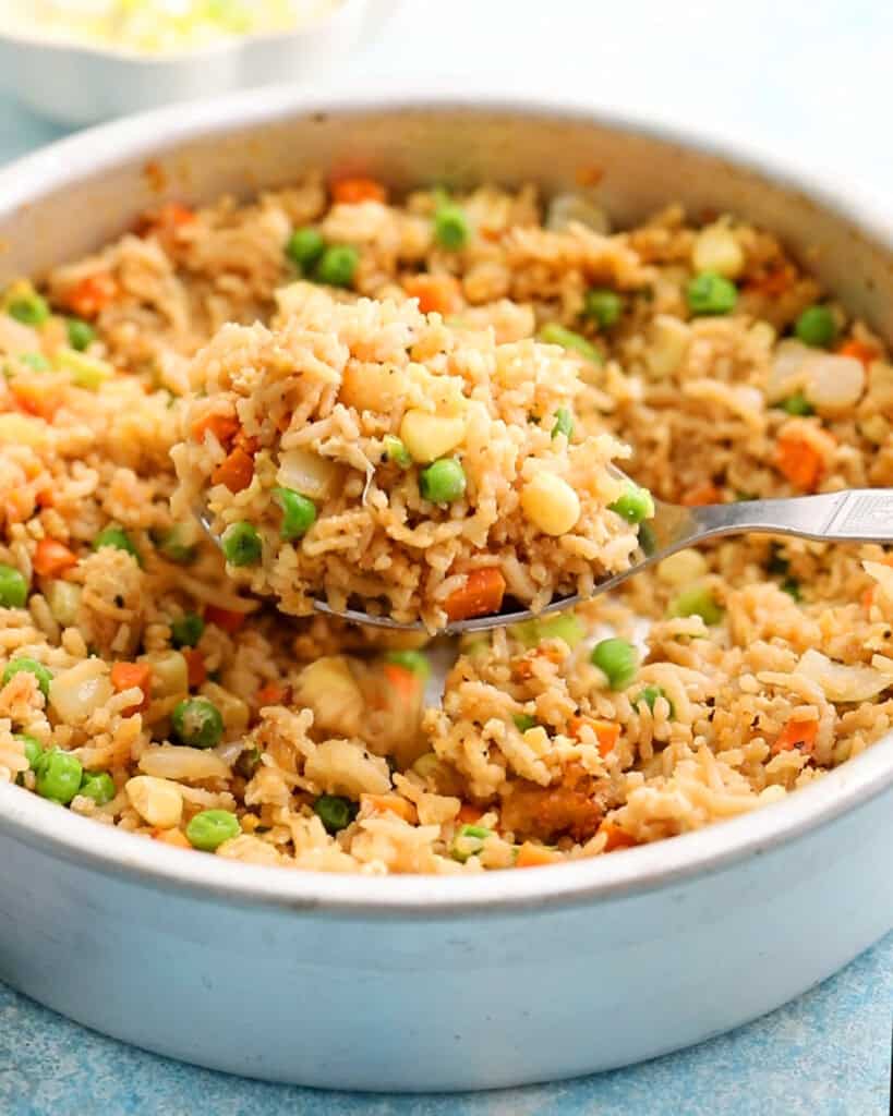 Air Fryer Fried Rice (with egg or veggie-only) | Kitchen At Hoskins