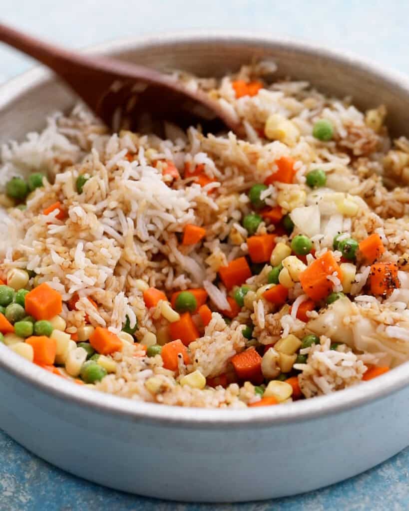Air Fryer Fried Rice (with egg or veggie-only) | Kitchen At Hoskins