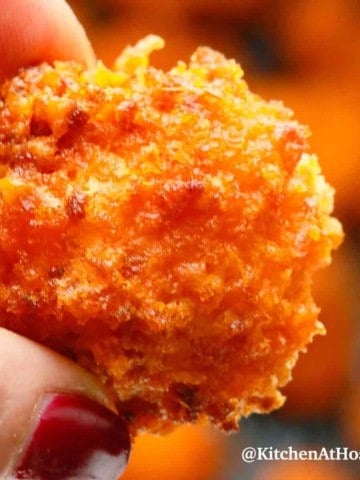 a close up of a buffalo cauliflower bite